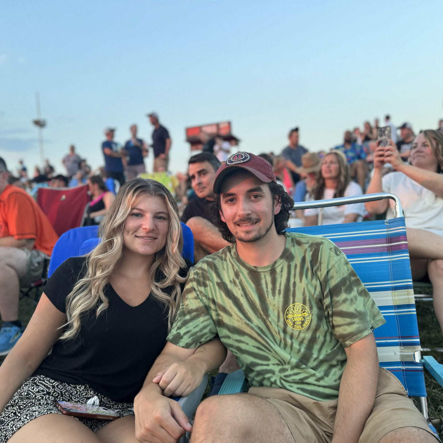 Emily suffering through a DMB concert for Logan