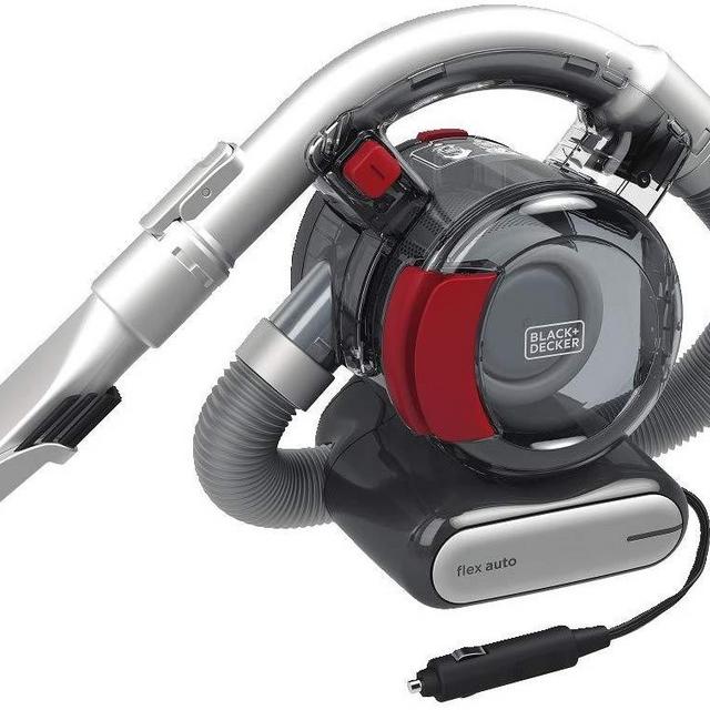 BLACK+DECKER Flex Car Vacuum, 12V Corded (BDH1200FVAV), Iron/Red