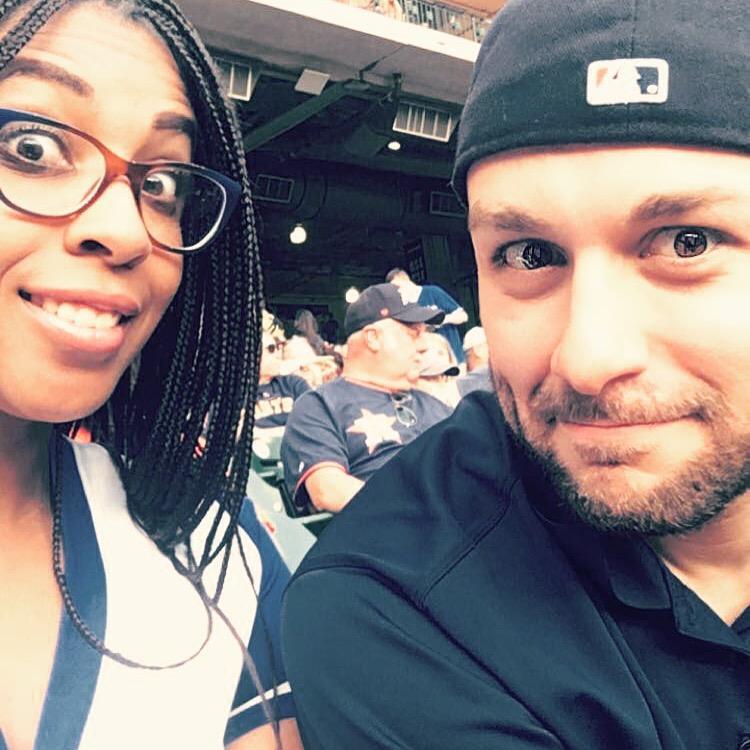 At an awesome baseball game Houston v. Kansas City....KC won!