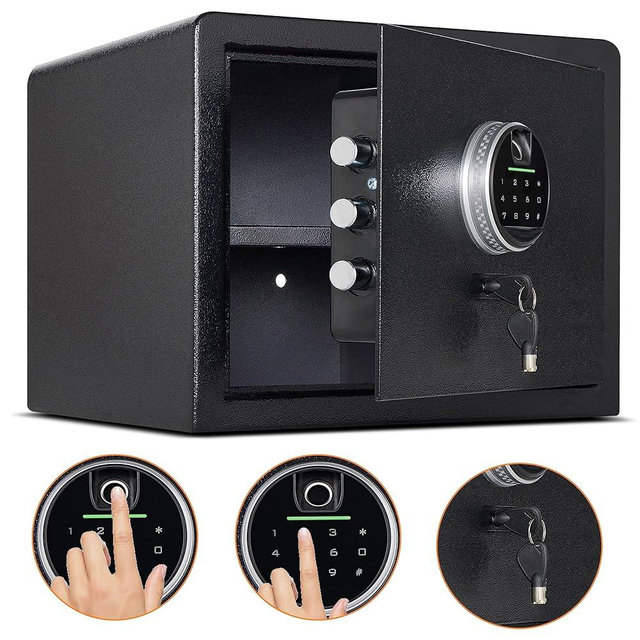 Biometric Digital Security Home Safe, Fingerprint Safe Personal Safe, Safes for Home Storage Cash Jewelry and Valuables,1.2 Cubic Feet Small Safe, Gun Use Storage Safe Box