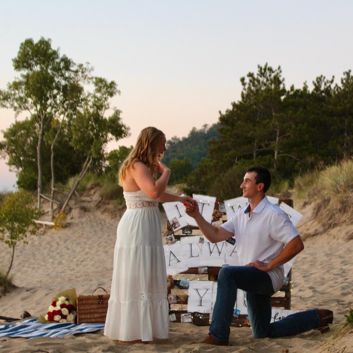 Saugatuck State Park Beach - Engaged!!💗