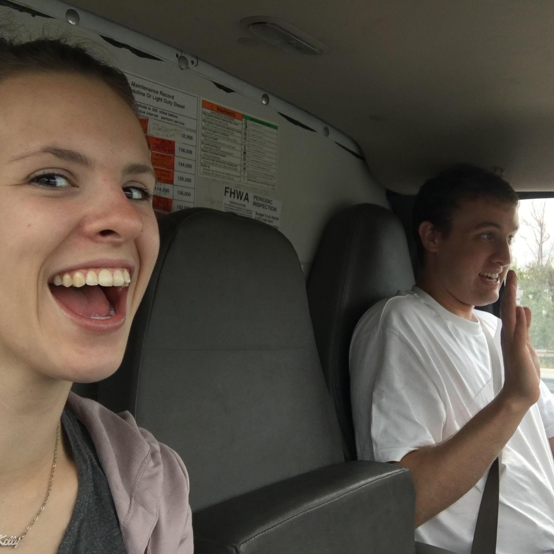 After many hours in the moving truck together.