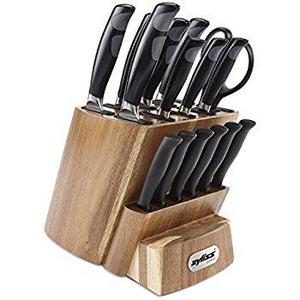 Ginsu Gourmet Chikara Series Forged 19-Piece Japanese Steel Knife Set – Cutlery Set with 420J Stainless Steel Kitchen Knives – Bamboo Finish Block, 07133DS