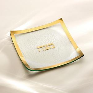 Annieglass "Judaica Square Matza" Plate, 10"