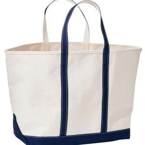LL Bean Navy Extra Large, Regular Handle Tote with Name