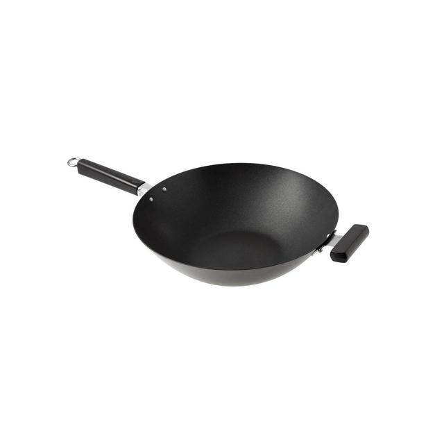 Honey Can Do Joyce Chen Professional Series 14" Carbon Steel Excalibur Nonstick Wok with Phenolic Handles