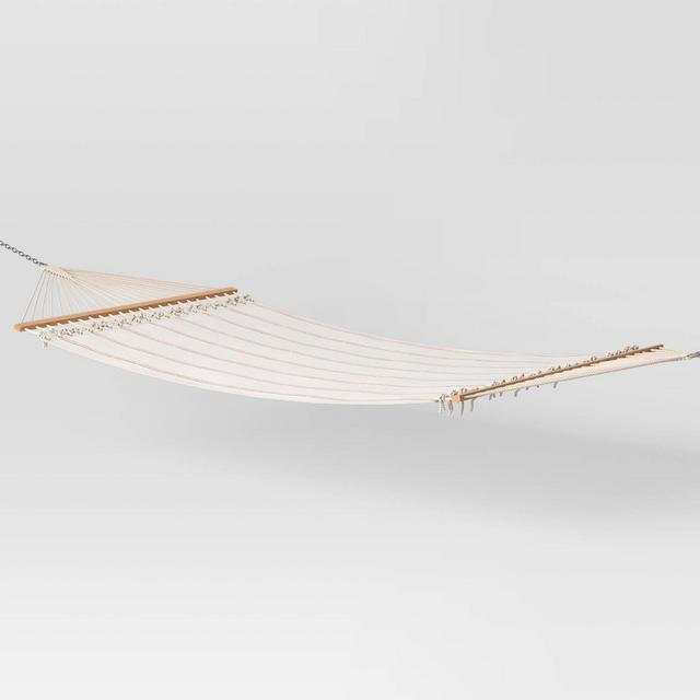 Flat Weave Hammock w/Spreader Bar Striped Ecru - Threshold™