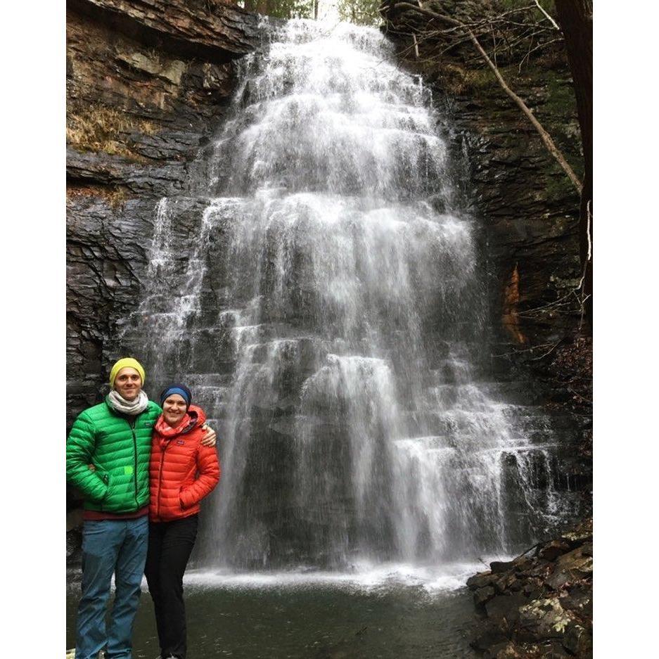 Visiting the cascading waterfall at Denny Cove, TN