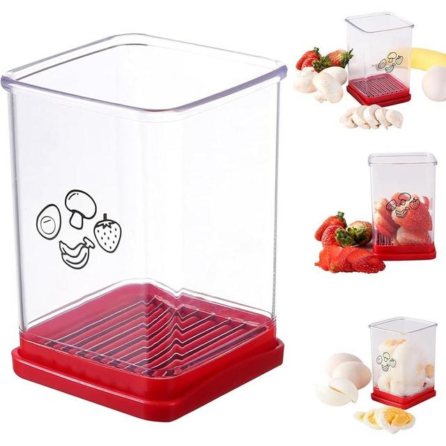 New Fruit and Vegetable Speed Slicer with Push Plate, Stainless Steel Fruit Slicer Cup Egg Slicer, Stainless Steel Strawberry Cutter, Fruit Vegetables Slicing Kitchen Gadget