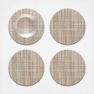Mini Basketweave Round Coaster, Set of 4
