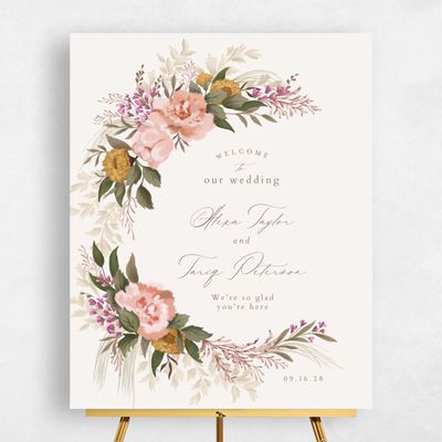 Light Oatmeal, Beige Wedding Sign - Juniper Portrait