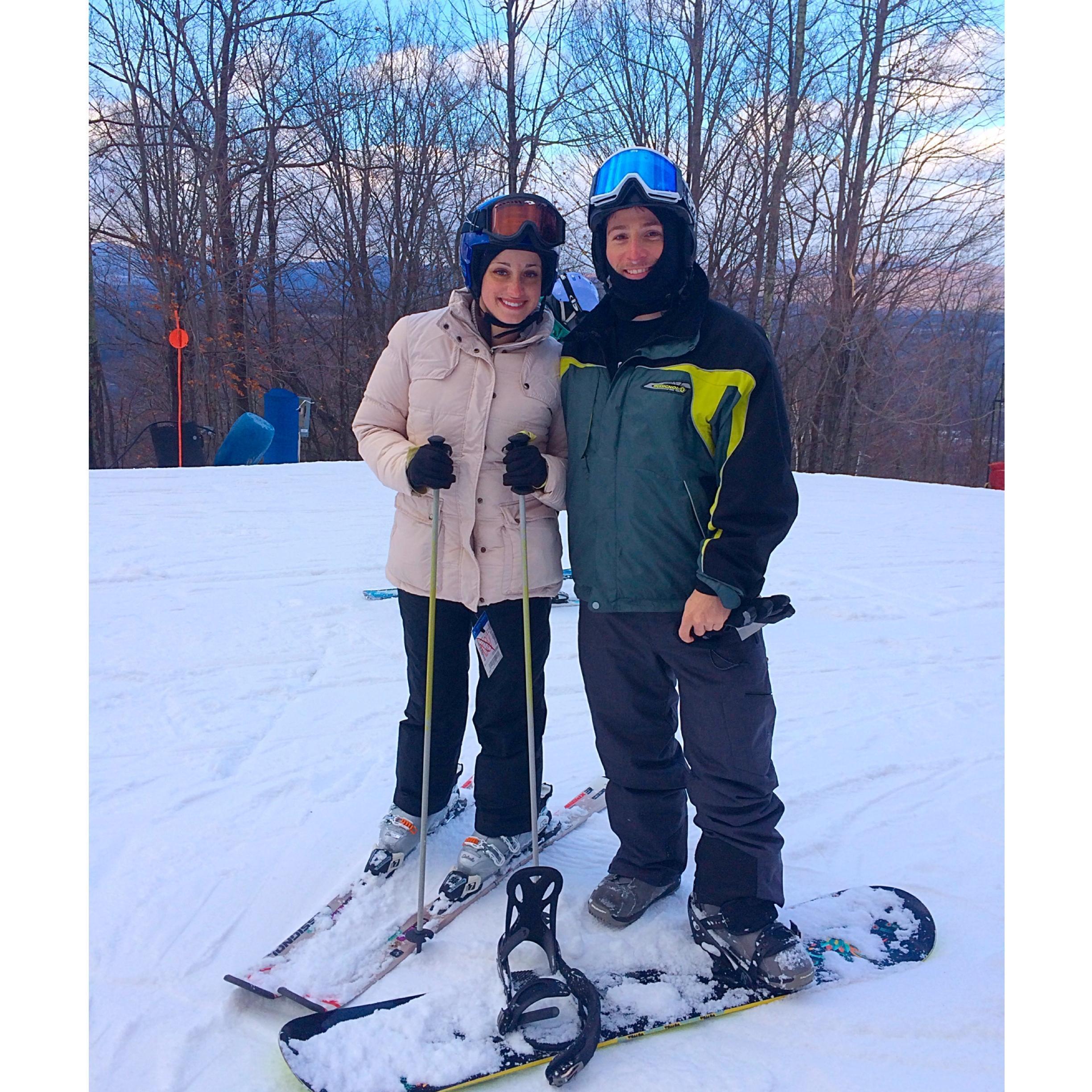 Rare evidence of Zoey appeasing Jordan's love for winter sports, Hunter Mountain 2015
