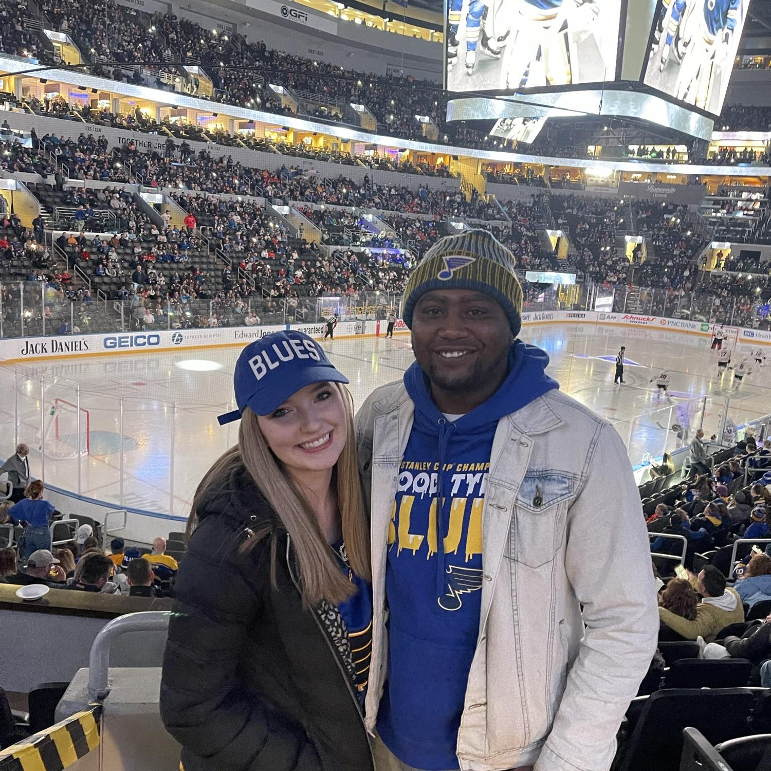 I got to take Cj to his first blues game!