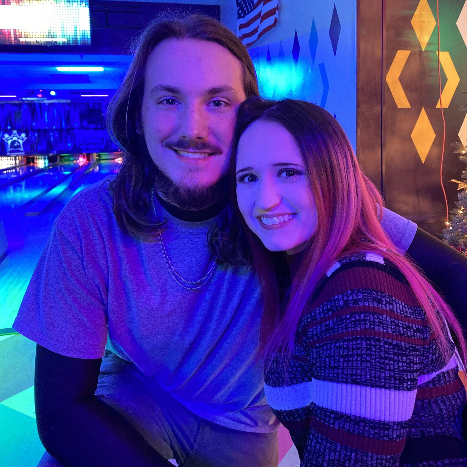 2022, bowling excursion (featuring Katye's pink hair era)