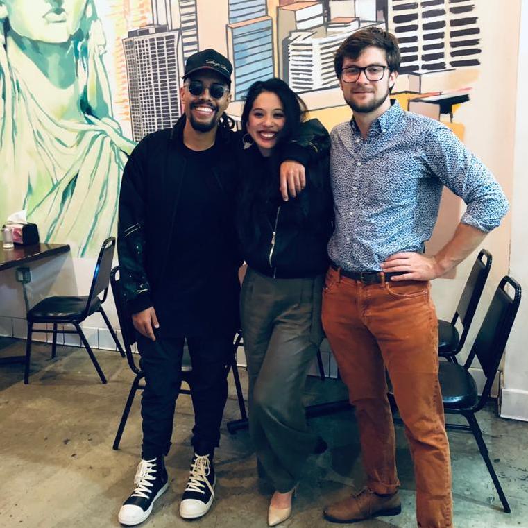 One of our first dates and running into friends in Downtown LA.