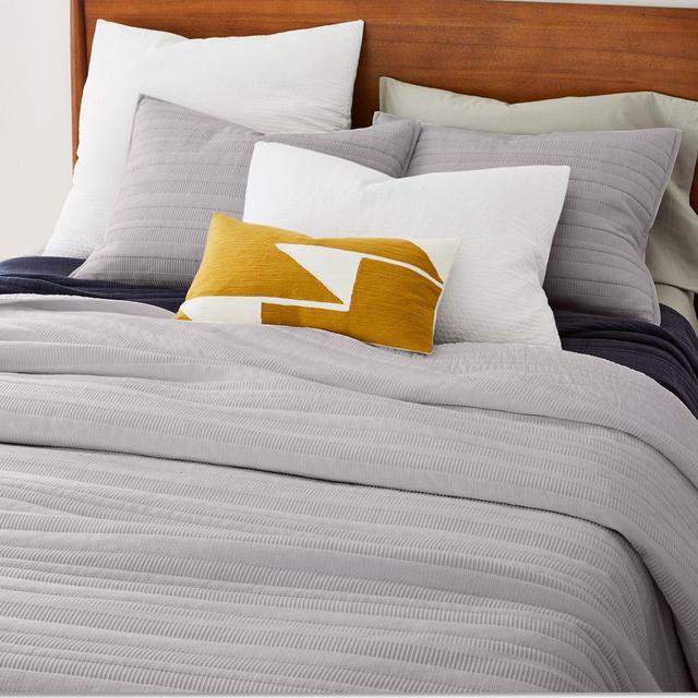 Dobby Ladder Stripe Coverlet & Shams
