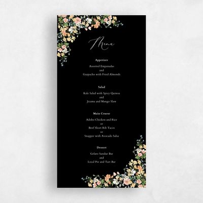 Black Wedding Menu - Pourpier