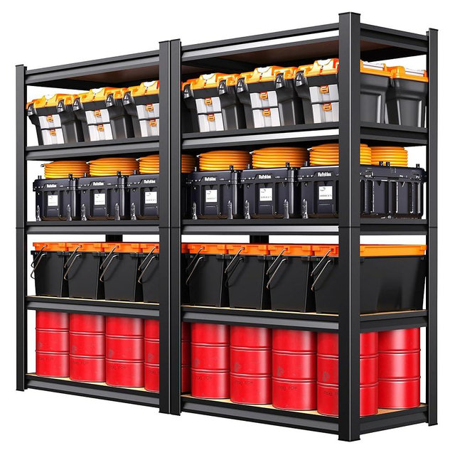AOAORGG Set of 2 Garage Shelving Heavy Duty Storage Shelves, Adjustable Metal Shelving Unit, Utility Garage Organizer Shelf for Basement, Pantry, Kitchen, Warehouse,13.8" D x 31.5" W x 71.2" H