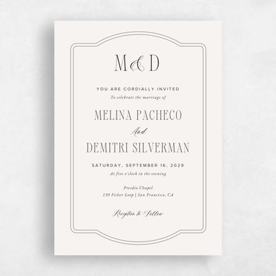 Multi-Colored Wedding Invitation - Ivette Classic