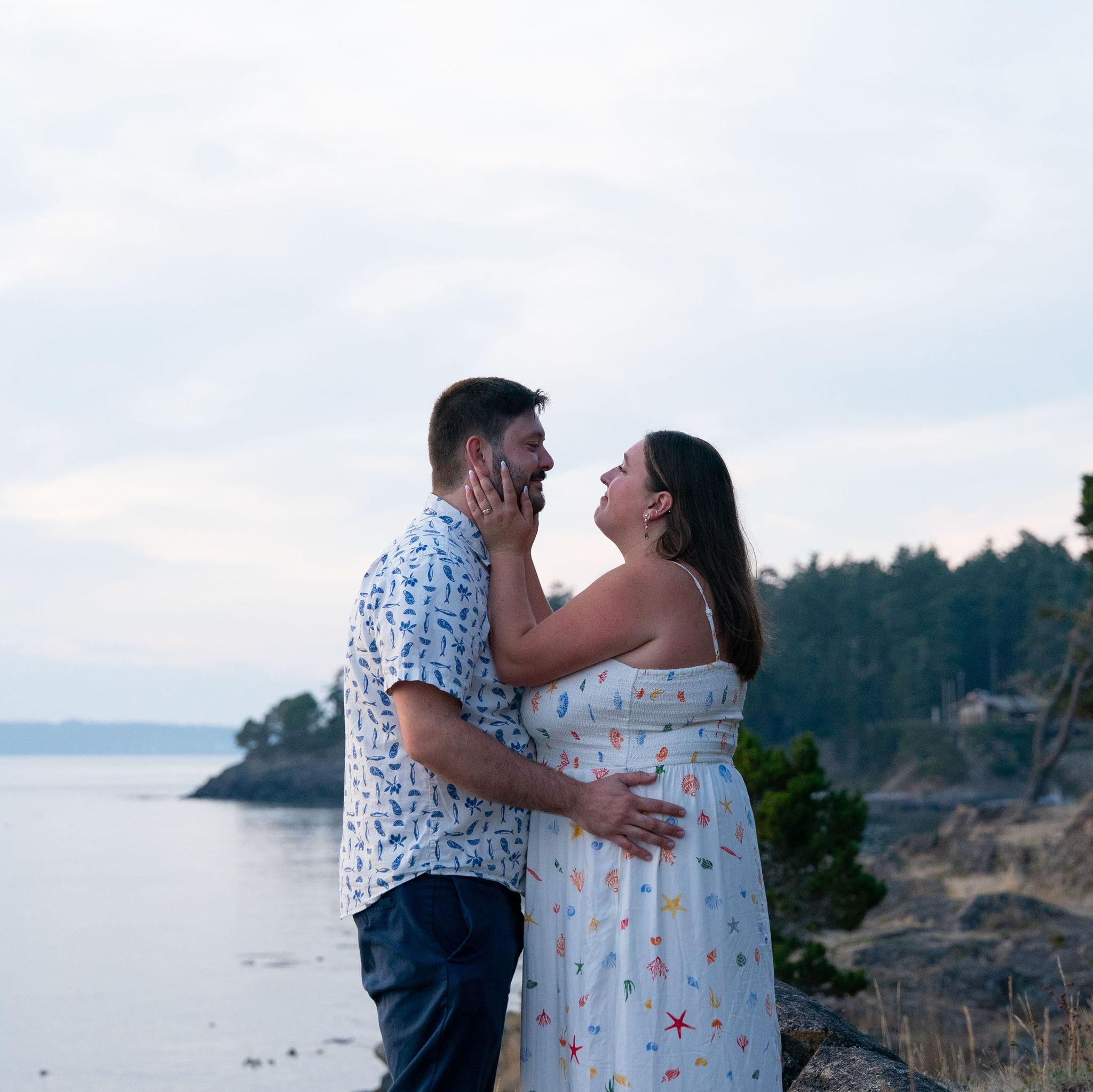 Shawn planned for the proposal to be at Siena's favorite hike on Lopez - Shark Reef