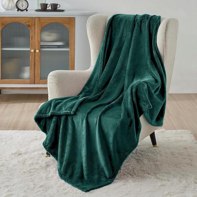 Bedsure Fleece Blanket Throw Blanket Emerald Green - 300GSM Throw Blankets for Couch, Sofa, Bed, Soft Lightweight Plush Cozy Blankets and Throws for Toddlers