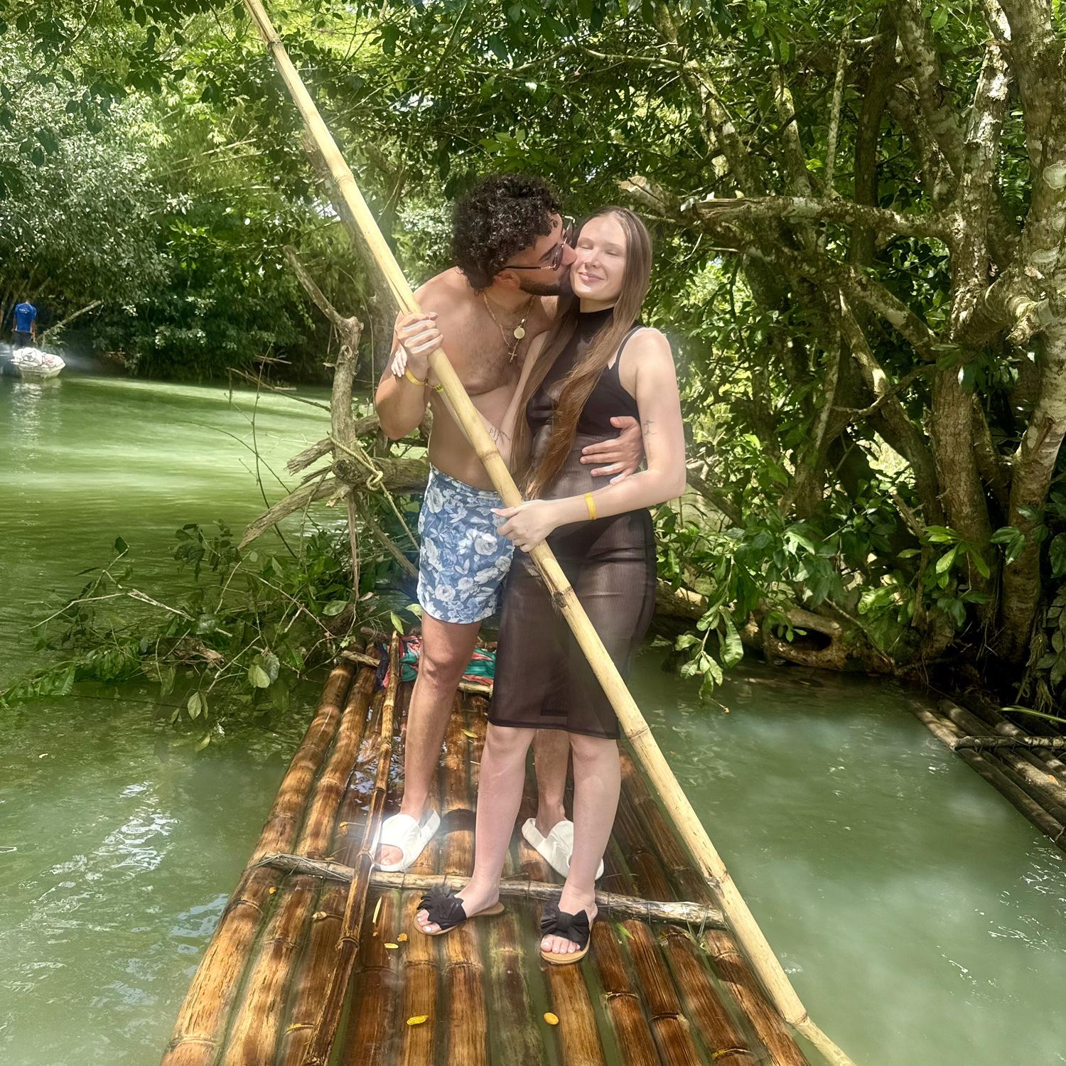 Bamboo rafting in Jamaica.