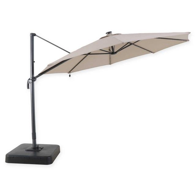 11-Foot Round Solar Cantilever Umbrella in Mocha