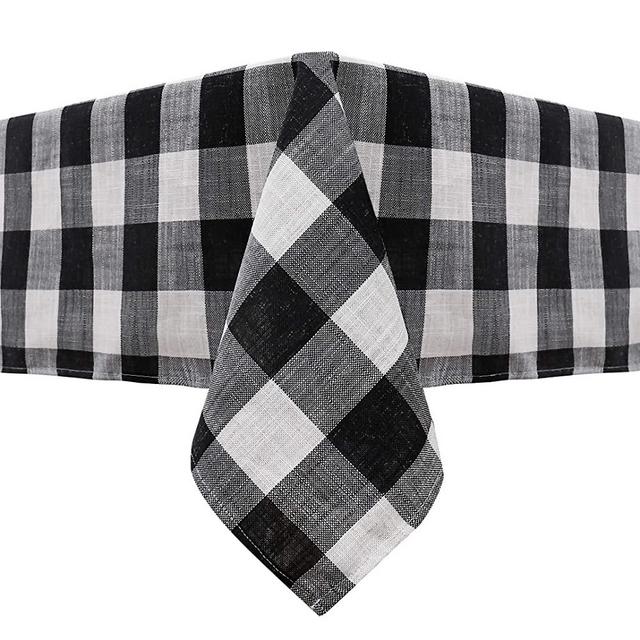 Muse Dream Checkered Cloth Tablecloths for Rectangle Tables 60"x108" Black and White Farmhouse Washable Gingham Harmless Table Cloth for Picnic,Holiday Dinner Indoor Outdoor Use,8-10 Seats