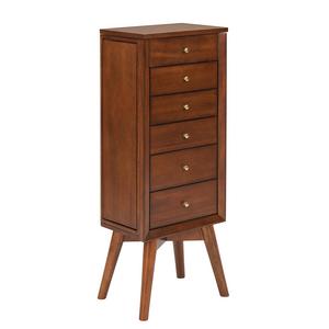 Furniture HotSpot Jewelry Armoire – Dark Sienna – 14&quot; W x 10.25&quot; D x 36&quot; H