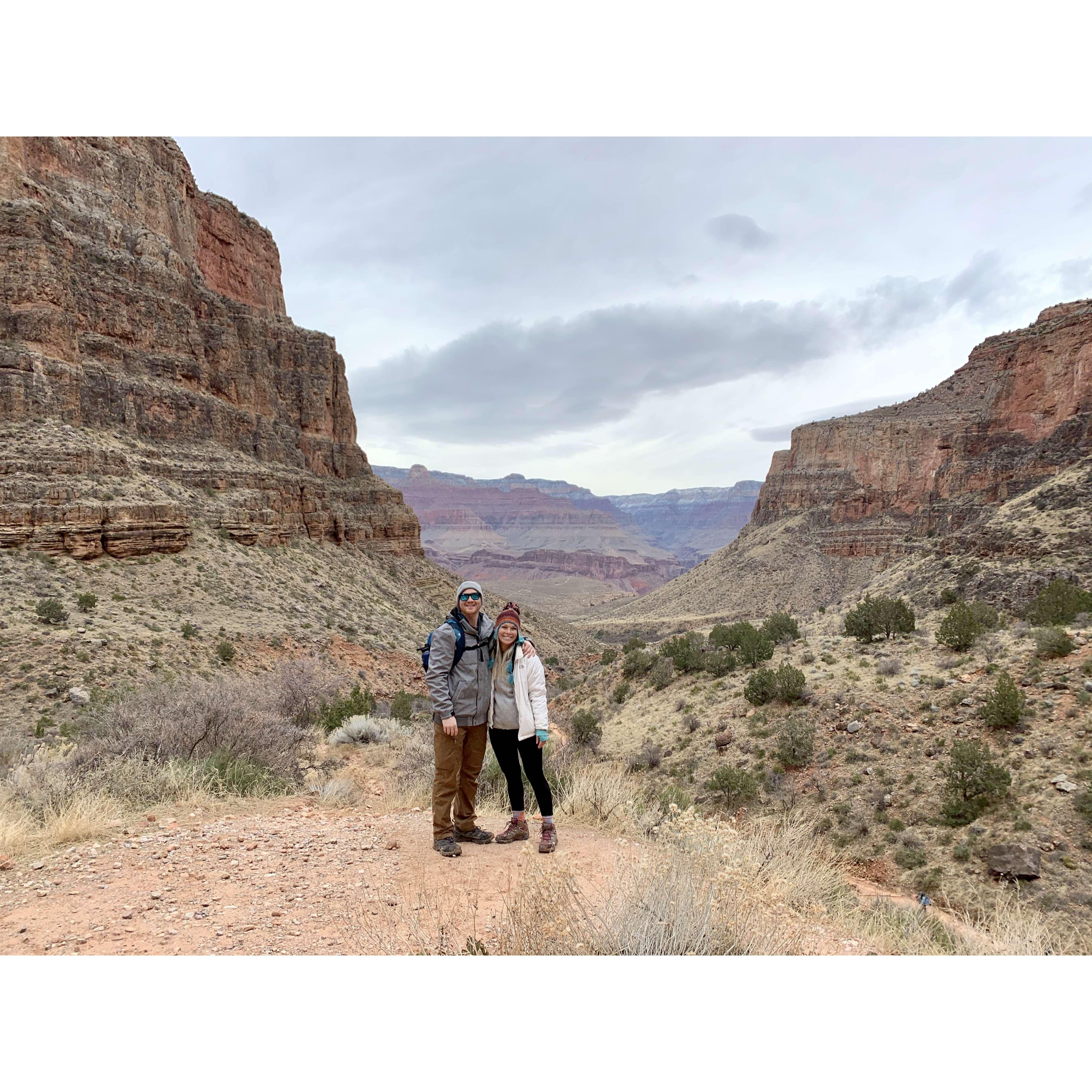 Proof we made it to the bottom of the Grand Canyon!