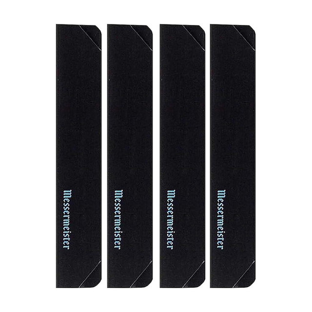 Messermeister 4-Piece Steak Knife Edge-Guard, Black - Fashionable & Functional Knife Protector for Steak Knives - 2 Blade Entry Notches - Includes 4 Steak Knife Edge Guards