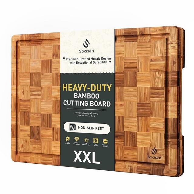 Extra Large Bamboo Cutting Board Non Slip Over Sink Kitchen 2025 First Apartment Essentials Wooden Cutting Board New Home Must Haves Accessories House Warming Decor Housewarming Hostess Host Gifts