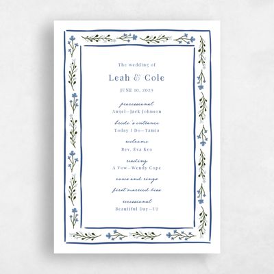 White Wedding Program - Maeva
