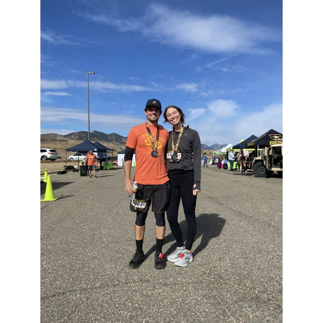 October, 2022: First half-marathon together!