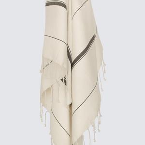 Sahar Towels - Ivory & Black
