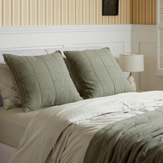 Linen Box Quilted Euro Sham