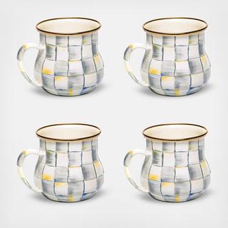 Sterling Check Mug, Set of 4