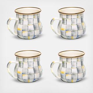 Sterling Check Mug, Set of 4