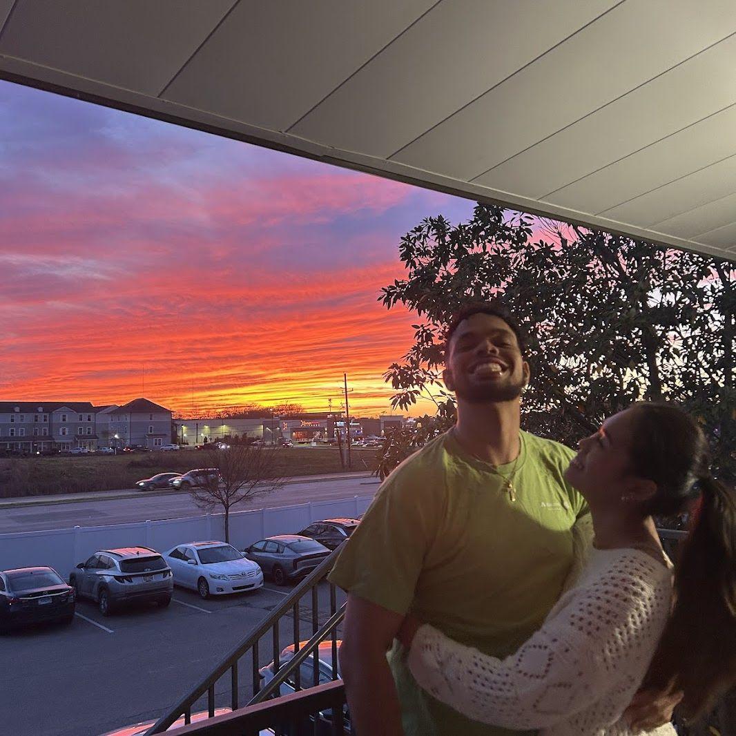 Brenen and Alexia with a pretty Baton Rouge sunset!