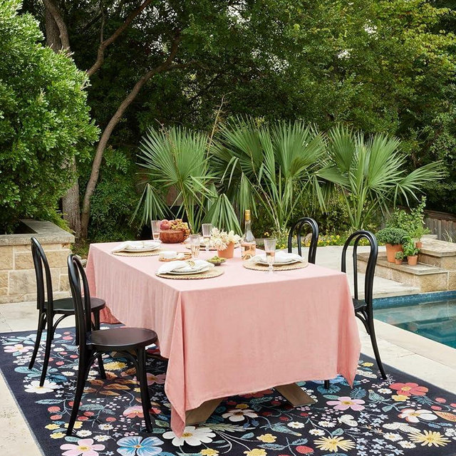 Loloi Rifle Paper Co. Perennial Collection Strawberry Fields PRN-02 Black/Navy 2'-5" x 3'-11" Indoor/Outdoor Accent Rug