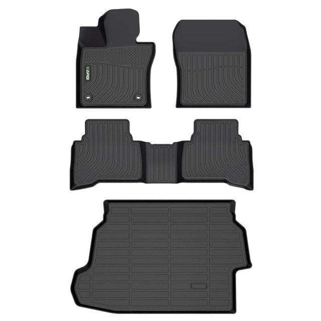 HAFIDI® Floor Mats & Cargo Liner Set Fit for 2023 2024 2025 2026 Toyota Prius & Prius Prime All Weather Protection TPE Anti-Slip Automotive Full Set Floor Liners Custom Accessories - Black