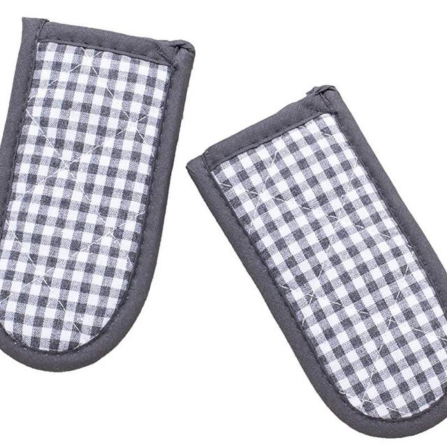 Buzhan Striped Cast Iron Skillet Handle Cover, Durable Pot Holder Sleeve, Heat Resistant Machine Washable Handle Mitts, 2 PCS