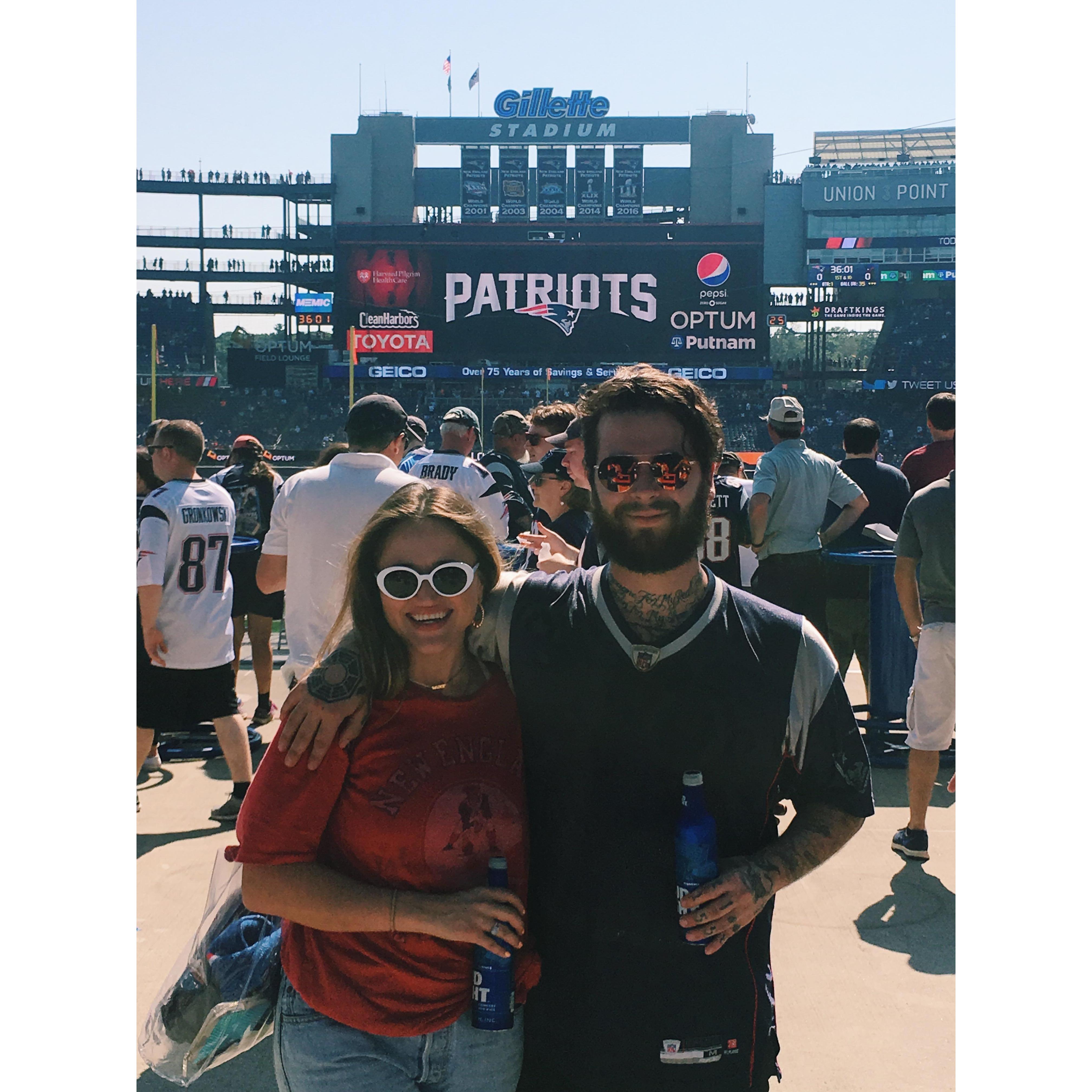 Celebrating our one year anniversary watching the only person Nico loves more than Markie, Tom Brady.