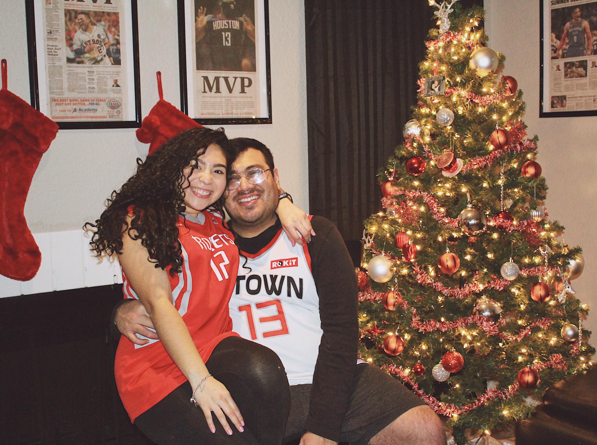Our first Christmas postcard hehe. Was I converted to a Rockets fan? Yikes