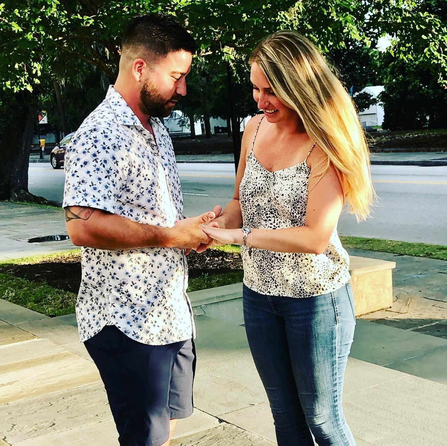 Our first picture after he asked and she said yes