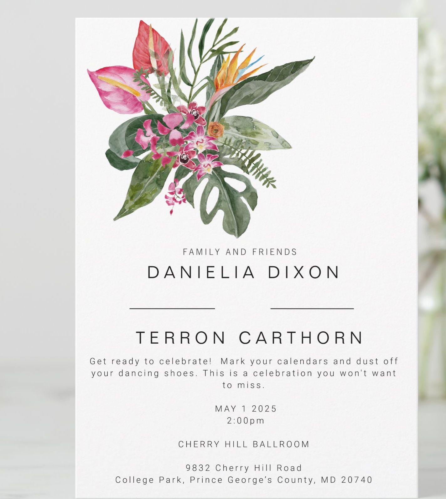 The Wedding Website of Danielia Dixon and Terron Carthron
