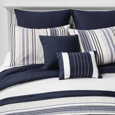 Allen Stripe 8pc Comforter Set Navy