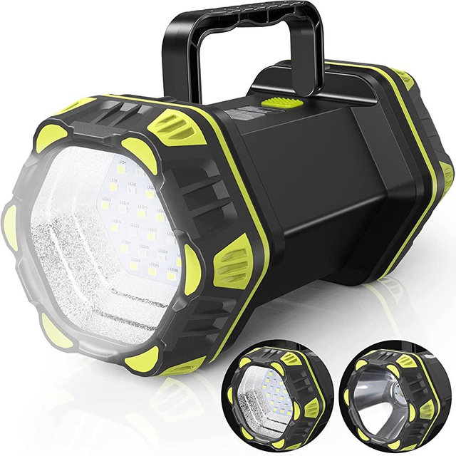Camping Lantern Rechargeable, LED Camping Flashlight with 1200LM, 4800 Capacity Battery Powered, Portable Camping Light 12h Standby, 4+4 Modes for Emergency, Outdoor Hiking, Power Outages, Fishing