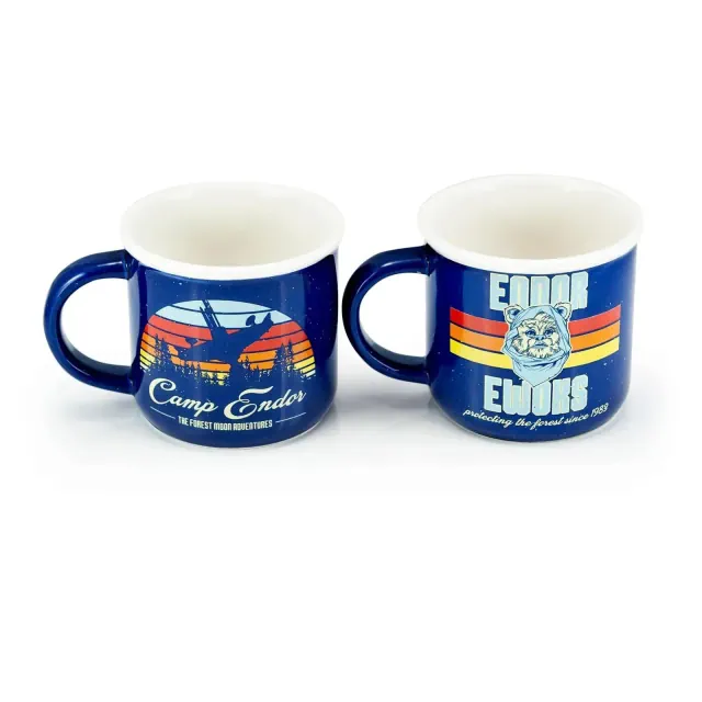 Seven20 Star Wars Camp Endor Retro Mugs | Ewok Forest Camp of Endor Cups | Set of 2 Mugs