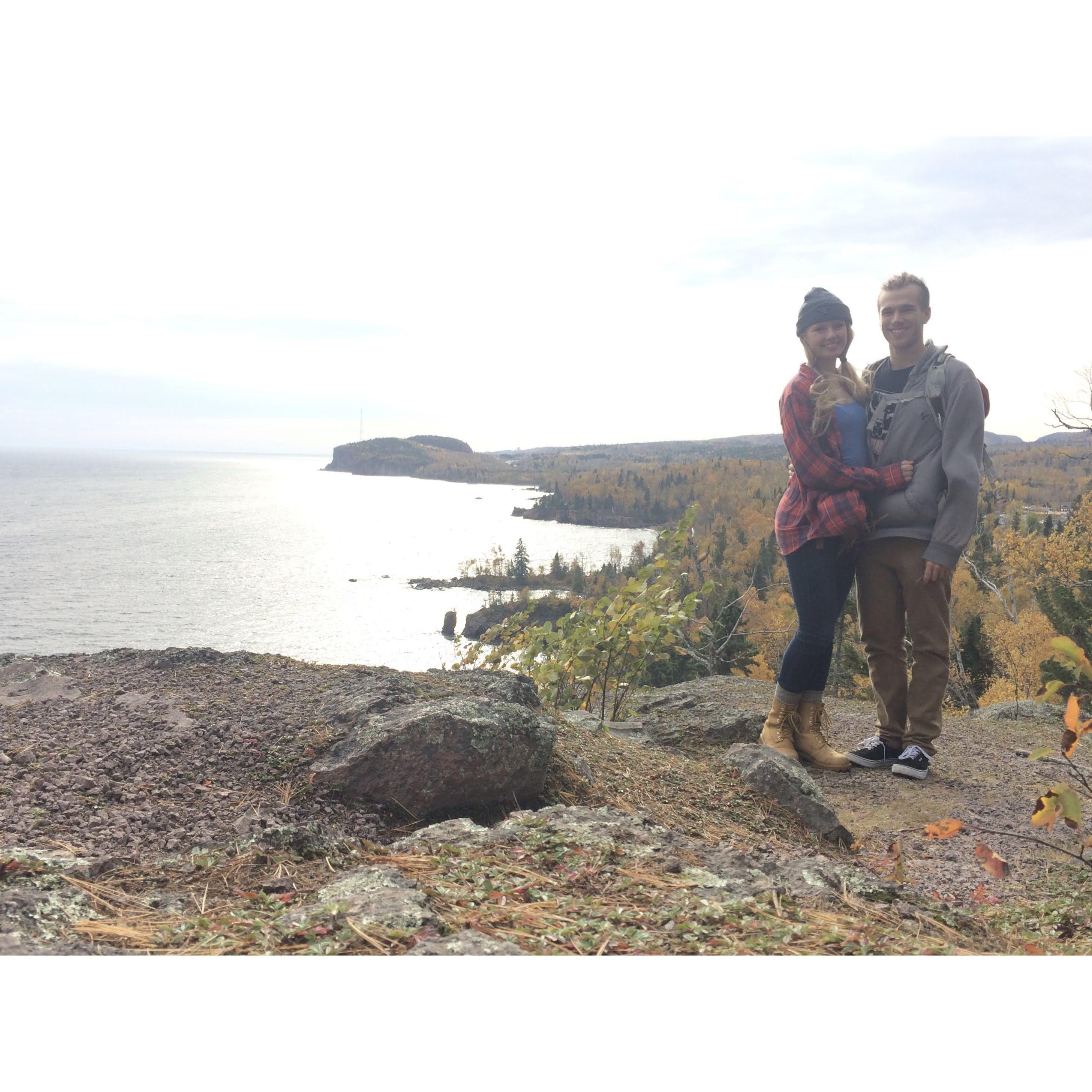 Our first camping trip together in Tettegouche State Park, MN.
